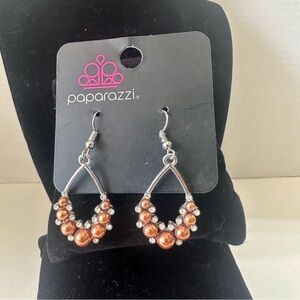 Paparazzi Silver and Brown Teardrop Earrings